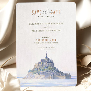 Elegante Mont Saint-Michel Save-the-Date Kaart