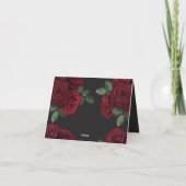 Elegante Moody Bloed Rode Roos Bloemen Huwelijk Ge Bedankkaart (Achterkant)