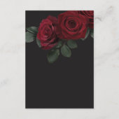 Elegante Moody Bloed Rode Rozen Bloemen Details Informatiekaartje (Achterkant)