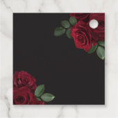 Elegante Moody Bloed Rode Rozen Bloemen Huwelijk Bedankjes Labels (Achterkant)