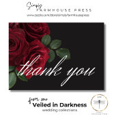 Elegante Moody Bloed Rode Rozen Bloemen Huwelijk Bedankkaart