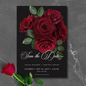 Elegante Moody Bloed Rode Rozen Bloemen Huwelijk Save The Date