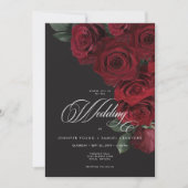 Elegante Moody Bloed Rode Rozen Bloemen Tweezijdig Kaart (Voorkant)