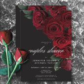 Elegante Moody Bloed Rozen Bloemen Paren Douche Kaart