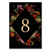 Elegante moody bloemen zwarte bruiloft kaart (Voorkant)