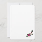 Elegante Moody Bloemrijke Aquarel Burgundy Bruilof Kaart (Achterkant)