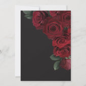 Elegante Moody Blood Rozen Bloemen Bruids Brunch Kaart (Achterkant)