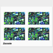 Elegante moody bosbessen waterverf schilderij rechthoekige sticker (Vel)