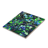 Elegante moody bosbessen waterverf schilderij tegeltje (Zijkant)