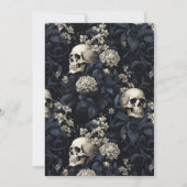 Elegante Moody Gotische Bloemen Skulls Handfasten Kaart (Achterkant)
