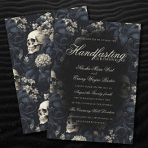 Elegante Moody Gotische Bloemen Skulls Handfasten