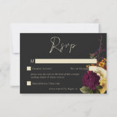 Elegante Moody Jewel  Bloemen bruiloft QR-code RSVP Kaartje (Voorkant)