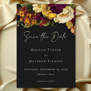 Elegante Moody Jewel  Bloemen Huwelijk Save The Date