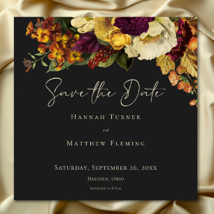 Elegante Moody Jewel  Bloemen Huwelijk Save The Date