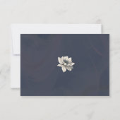 Elegante Moody Navy Blauwe Bloemen Save The Date (Achterkant)