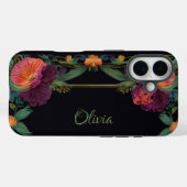 Elegante moody peachy roze boho bloemen Case-Mate iPhone case (Achterkant (horizontaal))