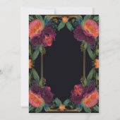 Elegante moody peachy roze boho bloemen kaart (Achterkant)