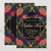 Elegante moody peachy roze boho bloemen kaart (Voorkant / Achterkant)