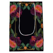 Elegante moody peachy roze boho bloemen medium cadeauzakje (Achterkant)