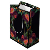 Elegante moody peachy roze boho bloemen medium cadeauzakje (Achterkant Gekanteld)