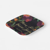 Elegante moody peachy roze boho bloemen papieren bordje (Gebogen)