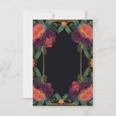 Elegante moody peachy roze boho bloemen RSVP kaartje (Achterkant)