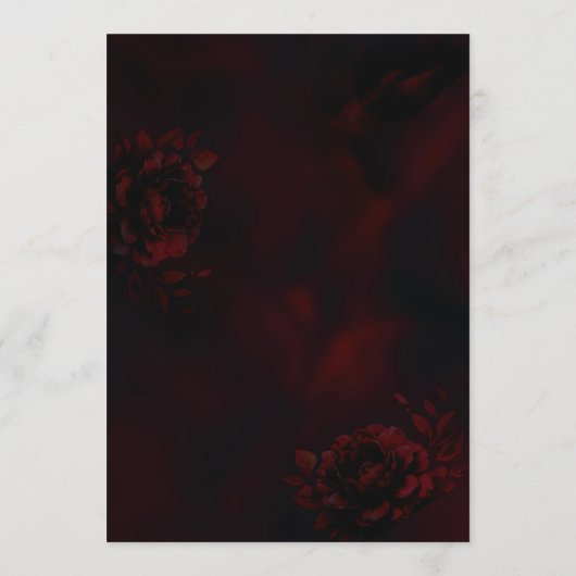 Elegante moody rode zwarte bloemen bruiloft programmakaart (Achterkant)