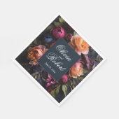 Elegante moody roze magenta bloemenbruiloft servet (Hoek)