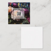 Elegante  moody roze magenta floral QR code Informatiekaartje (Voorkant / Achterkant)