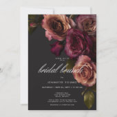 Elegante Moody Rust & Bourgondië Floral Bridal Bru Kaart (Voorkant)