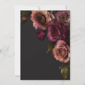 Elegante Moody Rust Bourgondische liefde in bloei Kaart (Achterkant)