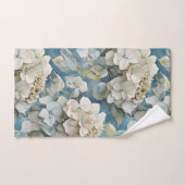 Elegante moody stoffige blauw waterverf bloemen bad handdoek (Handdoek)