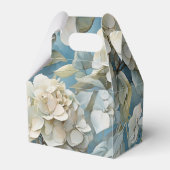 Elegante moody stoffige blauw waterverf bloemen bedankdoosjes (Achterkant)