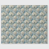 Elegante moody stoffige blauw waterverf bloemen cadeaupapier (Vlak)