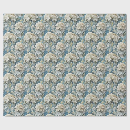 Elegante moody stoffige blauw waterverf bloemen cadeaupapier (Vlak)