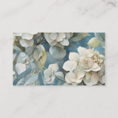 Elegante moody stoffige blauw waterverf bloemen informatiekaartje (Achterkant)
