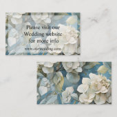 Elegante moody stoffige blauw waterverf bloemen informatiekaartje (Voorkant / Achterkant)