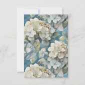 Elegante moody stoffige blauw waterverf bloemen kaart (Achterkant)