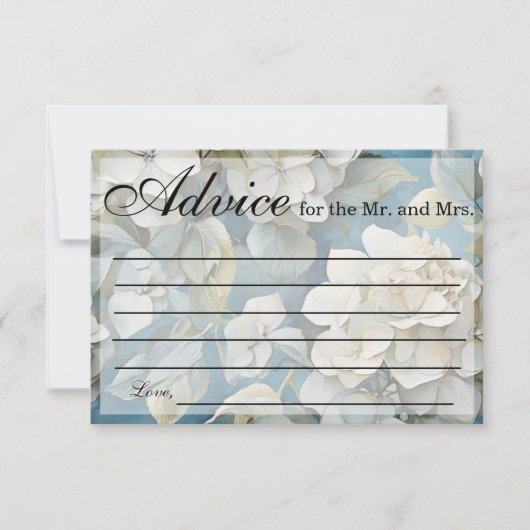 Elegante moody stoffige blauw waterverf bloemen notitiekaartje (Voorkant)