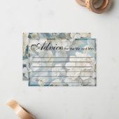 Elegante moody stoffige blauw waterverf bloemen notitiekaartje (Voorkant / Achterkant in situ)