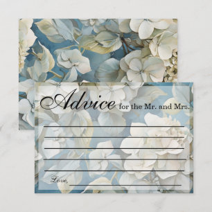 Elegante moody stoffige blauw waterverf bloemen notitiekaartje