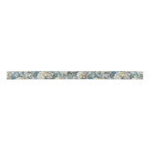 Elegante moody stoffige blauw waterverf bloemen satijnen lint (Voorkant)