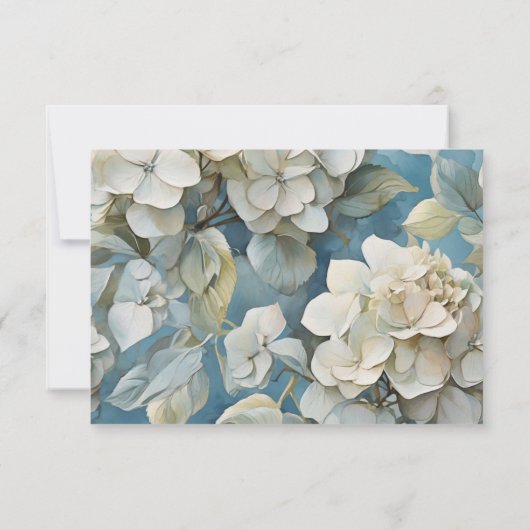 Elegante moody stoffige blauw waterverf bloemen save the date (Achterkant)