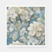 Elegante moody stoffige blauw waterverf bloemen servet (Voorkant)