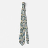 Elegante moody stoffige blauw waterverf bloemen stropdas (Voorkant)