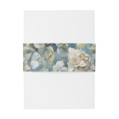 Elegante moody stoffige blauw waterverf bloemen uitnodigingen wikkel (Achterkant Voorbeeld)