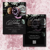 Elegante Moody Twilight gedempte bloem tweezijdig Kaart