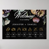 Elegante Moody Twilight gedempte bloemen orde even Poster (Voorkant)