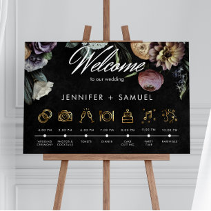 Elegante Moody Twilight gedempte bloemen orde even Poster
