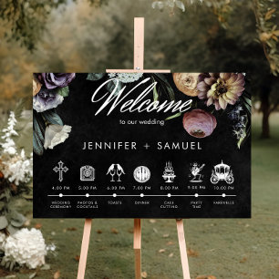 Elegante Moody Twilight gedempte bloemen orde even Poster